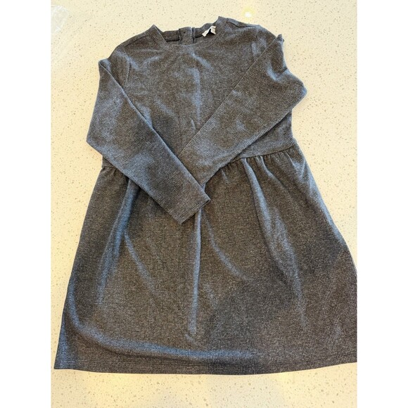 LOFT Dresses & Skirts - LOFT Gray Shirt Dress Knit Button Crew Neck Long Sleeve Knee Buttons on  Back LP